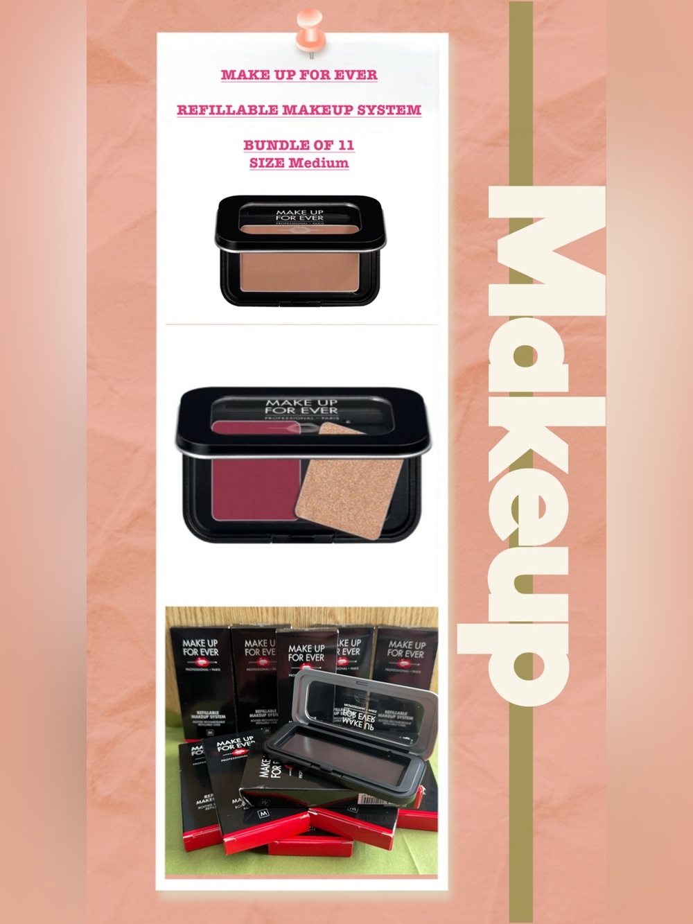 Make Up For Ever refillable makeup system bundle of 11 size medium update!!